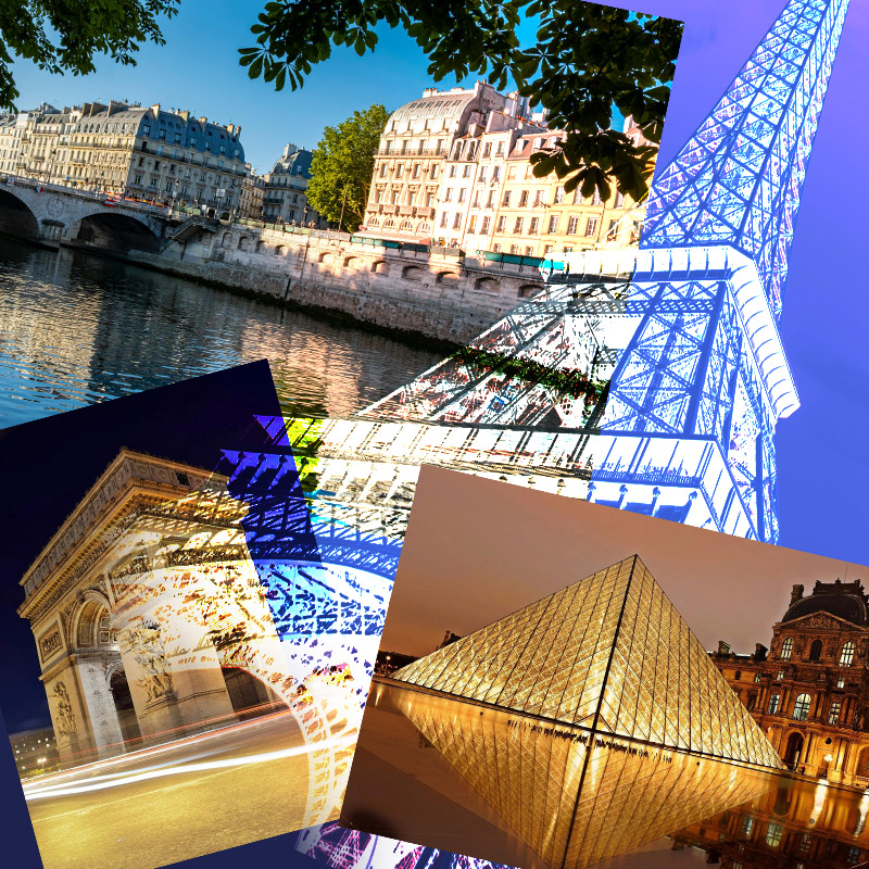 Post Paris con fotografías del rio sena, arco del triunfo